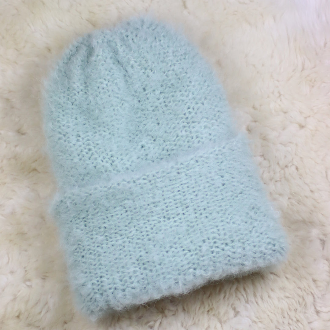 Rolled Brim Furry Hat - Puffy