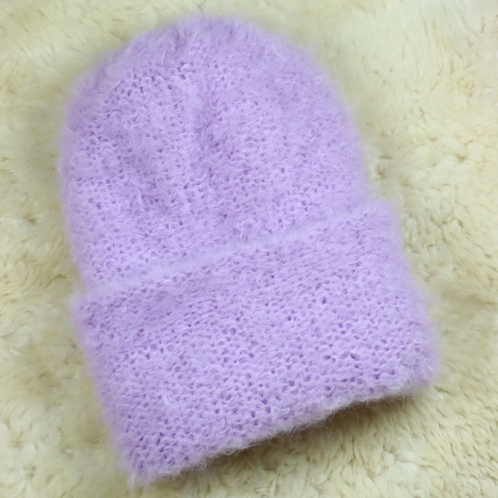 Rolled Brim Furry Hat - Puffy