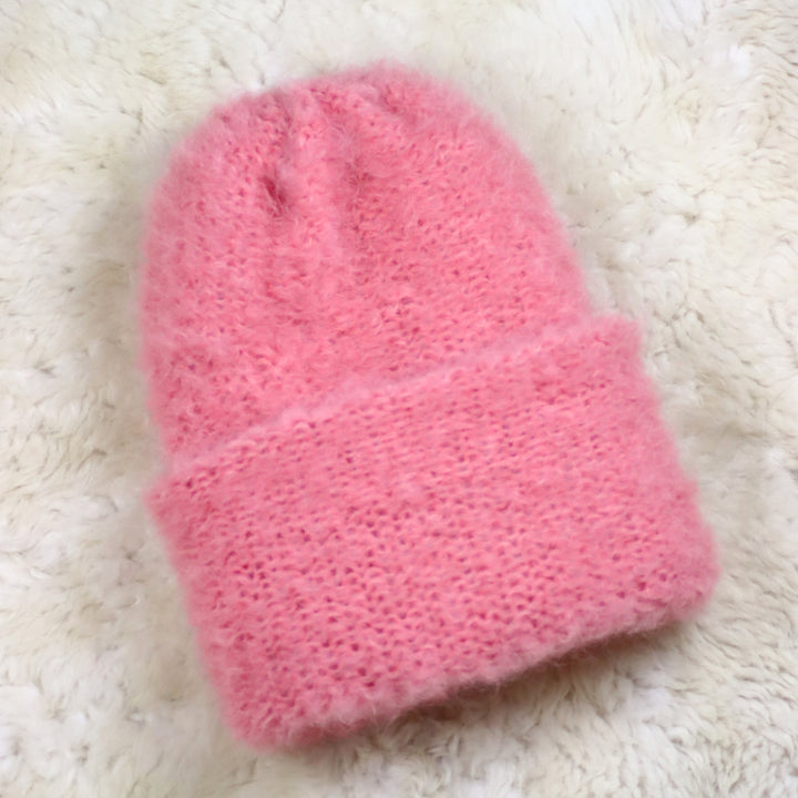 Rolled Brim Furry Hat - Puffy