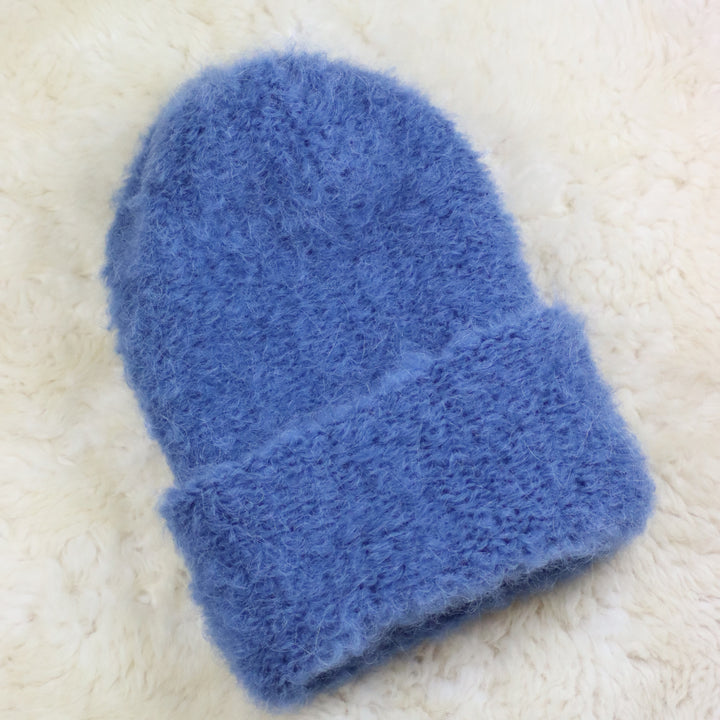 Rolled Brim Furry Hat - Puffy