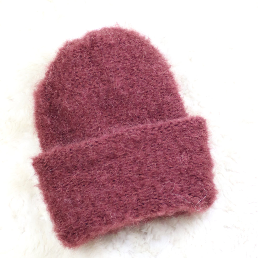 Rolled Brim Furry Hat - Puffy