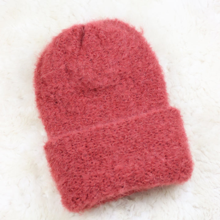 Rolled Brim Furry Hat - Puffy