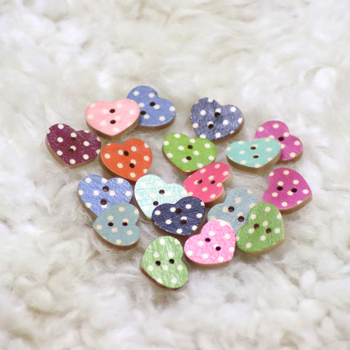 Heart-shaped buttons