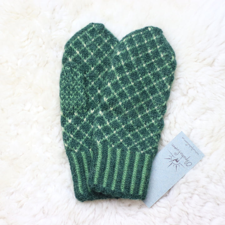 100% alpaca wool mittens - handmade by niece
