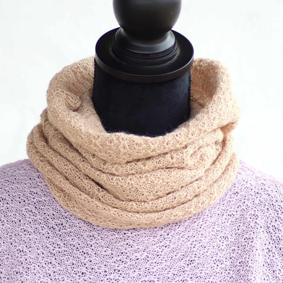 Thin baby alpaca wool infinity scarf