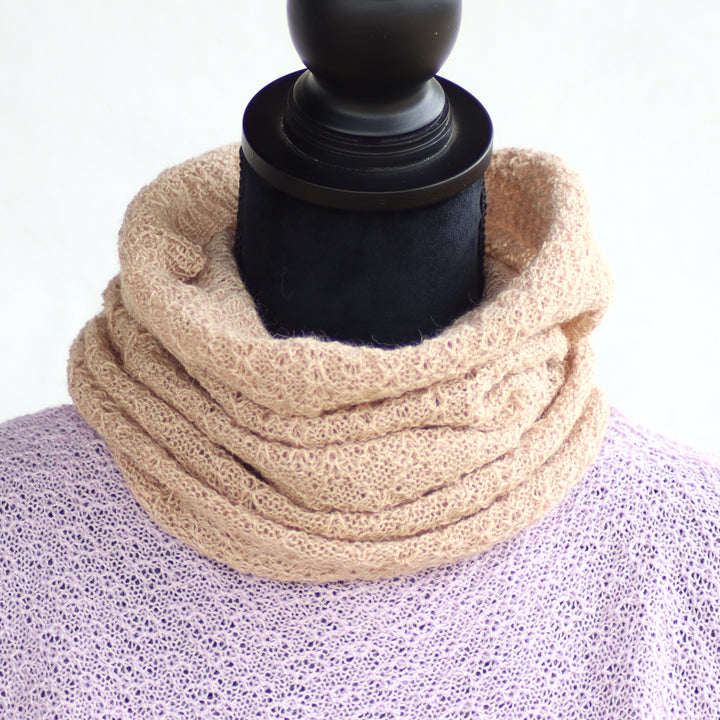 Thin baby alpaca wool infinity scarf