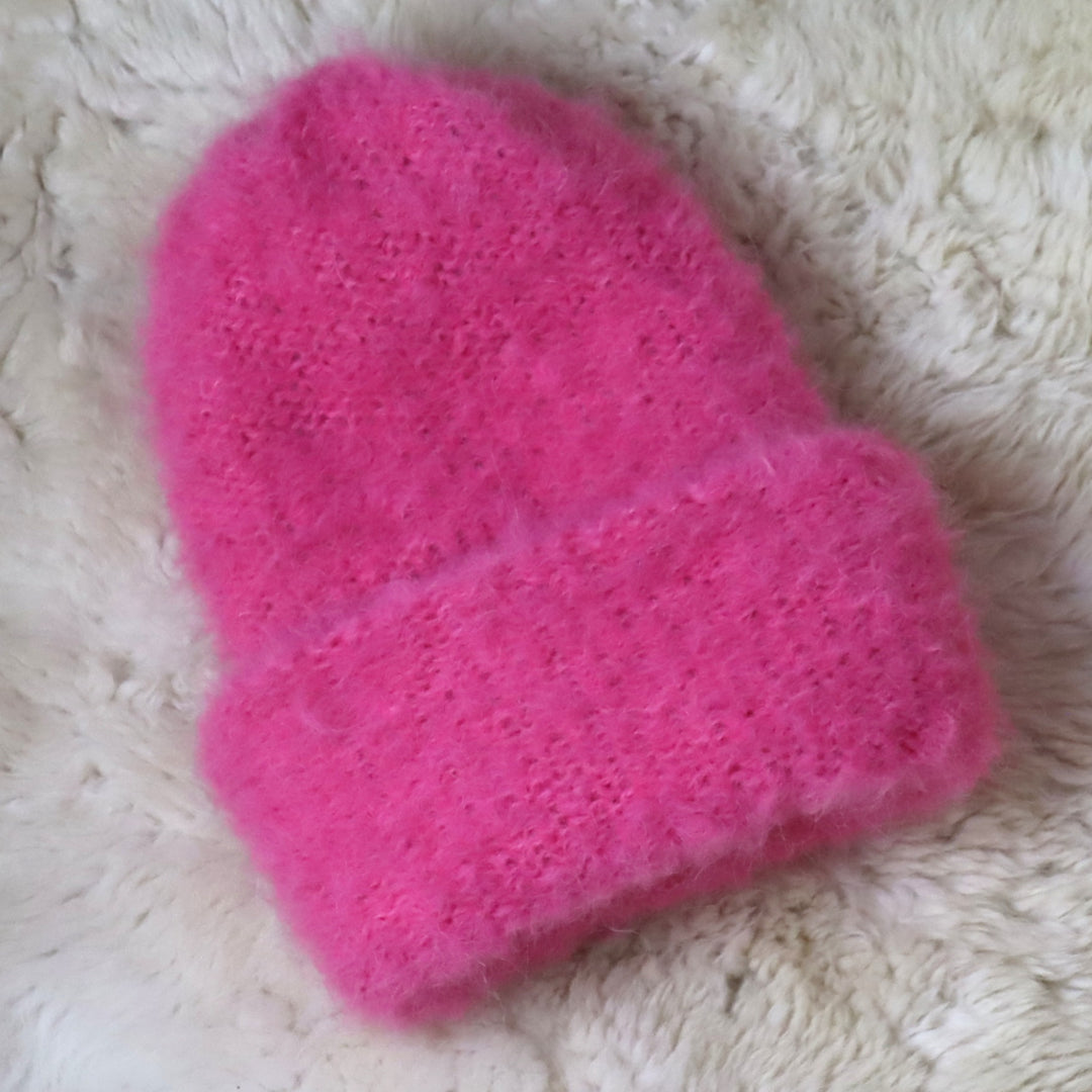 Rolled Brim Furry Hat - Puffy