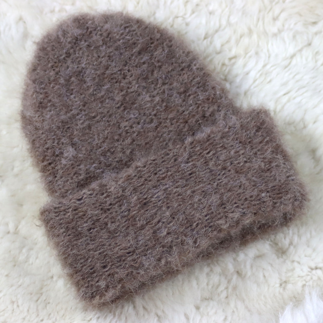 Rolled Brim Furry Hat - Puffy