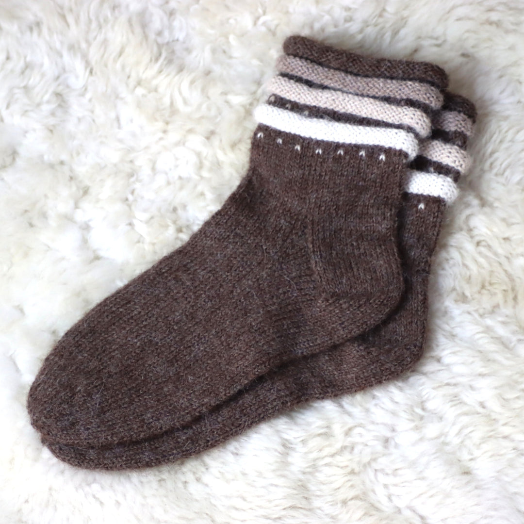 100% alpaca wool socks (hand-knitted)