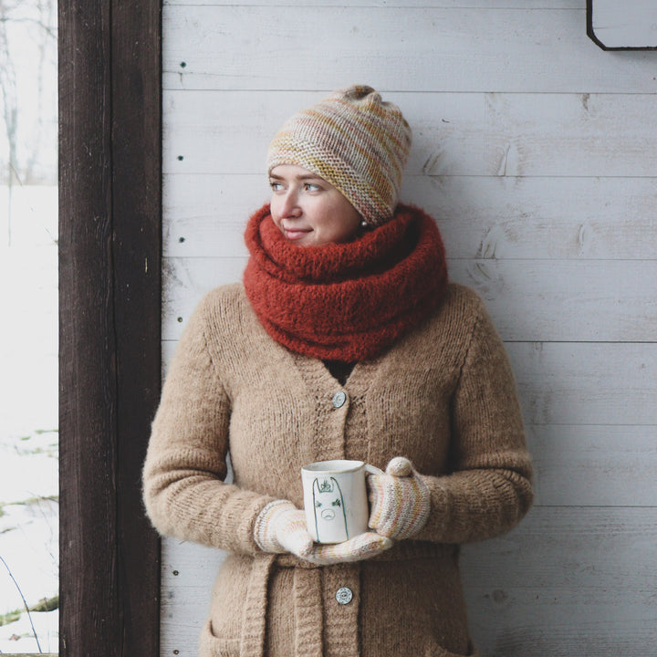 Soft alpaca wool infinity scarf - Puffy