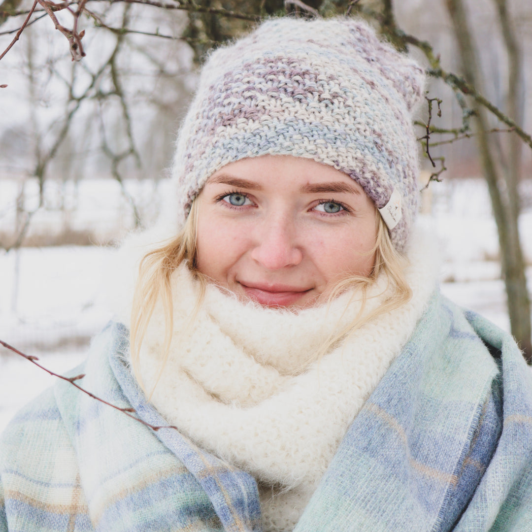 Soft alpaca wool infinity scarf - Puffy
