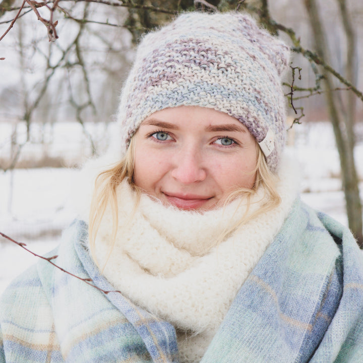 Soft alpaca wool infinity scarf - Puffy